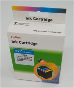 REMANUFACTURED 82 CYAN  C4911A FOR USE IN HP PRINTERS DESIGNJET 500, 500 PLUS, 500 PS PLUS, 500PS, 510, 510 PS, 800, 800 MFP, 800 PS , CC800 PS