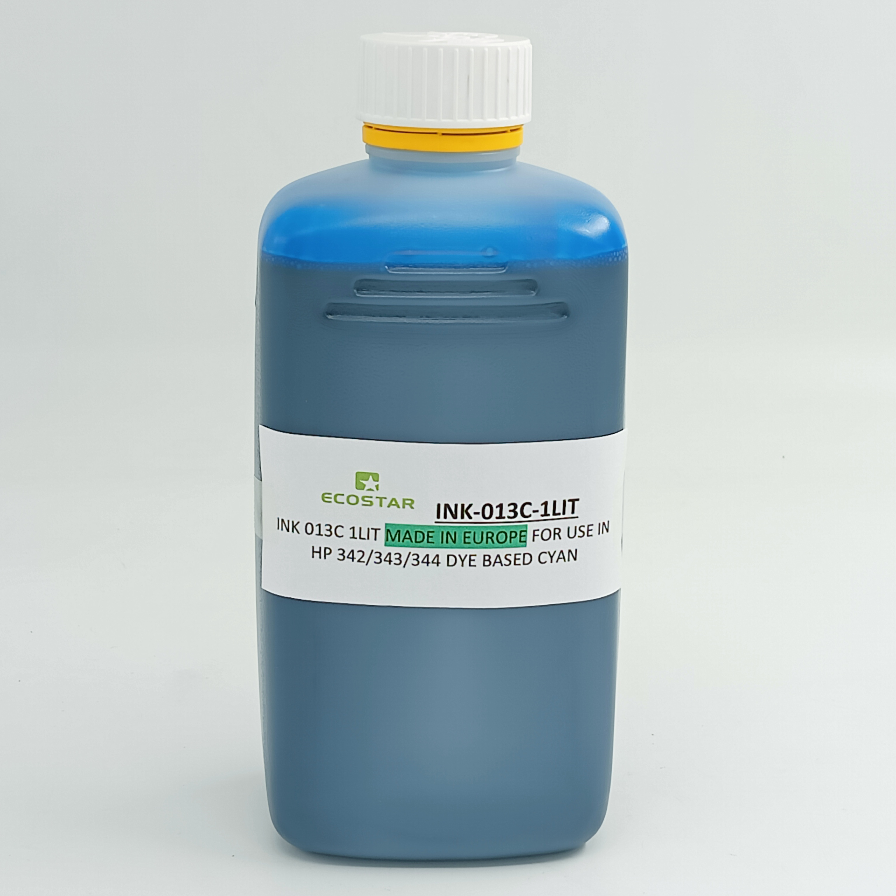 INK 013C 1LT MADE IN EUROPE FOR USE IN HP 342/343/344 ALSO FOR USE IN THE HP 22/28/57/300/301/650/652 DYE BASED CYAN (C780)