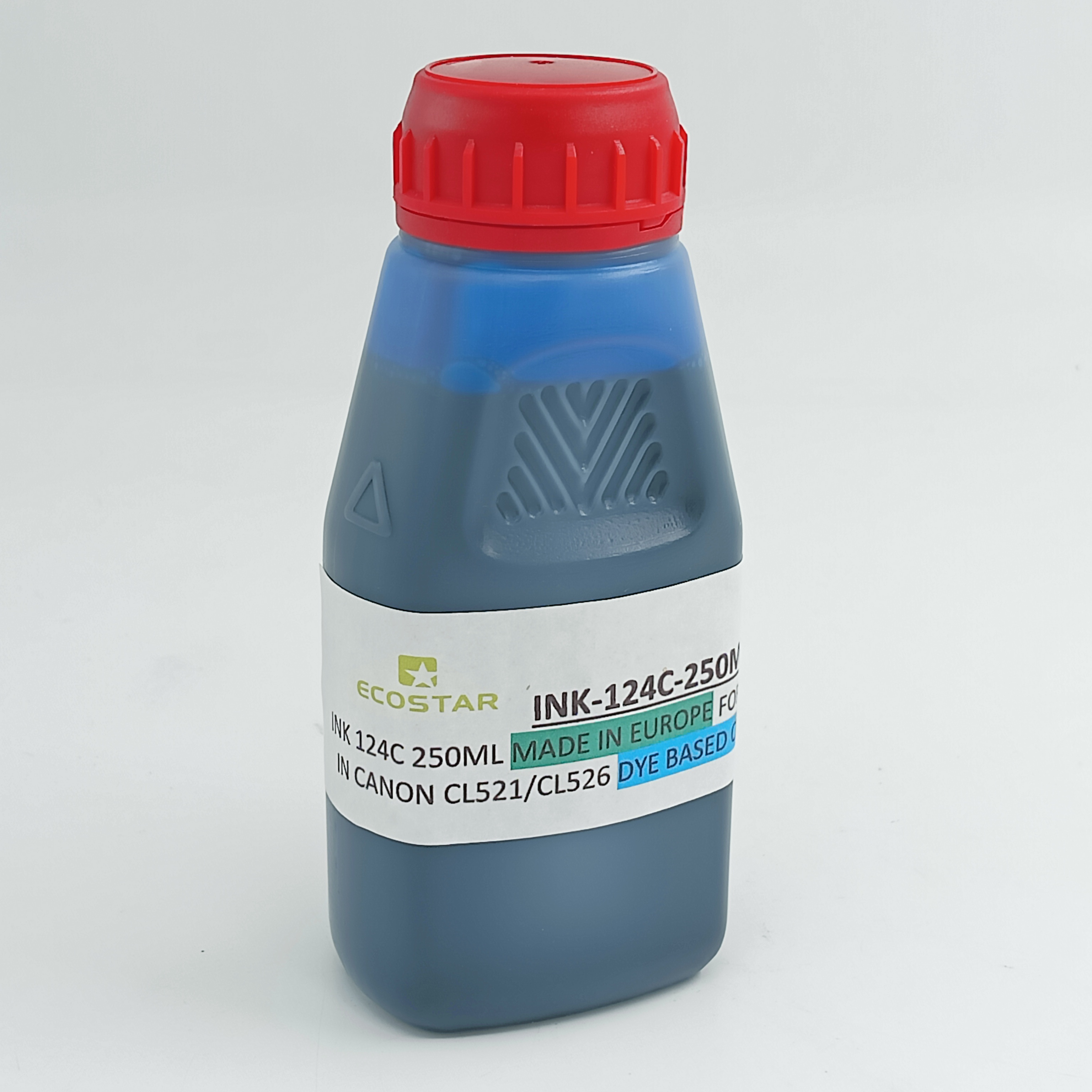 INK 124C 250ML MADE IN EUROPE FOR USE IN CANON CL521/CL526 DYE BASED CYAN (C124)