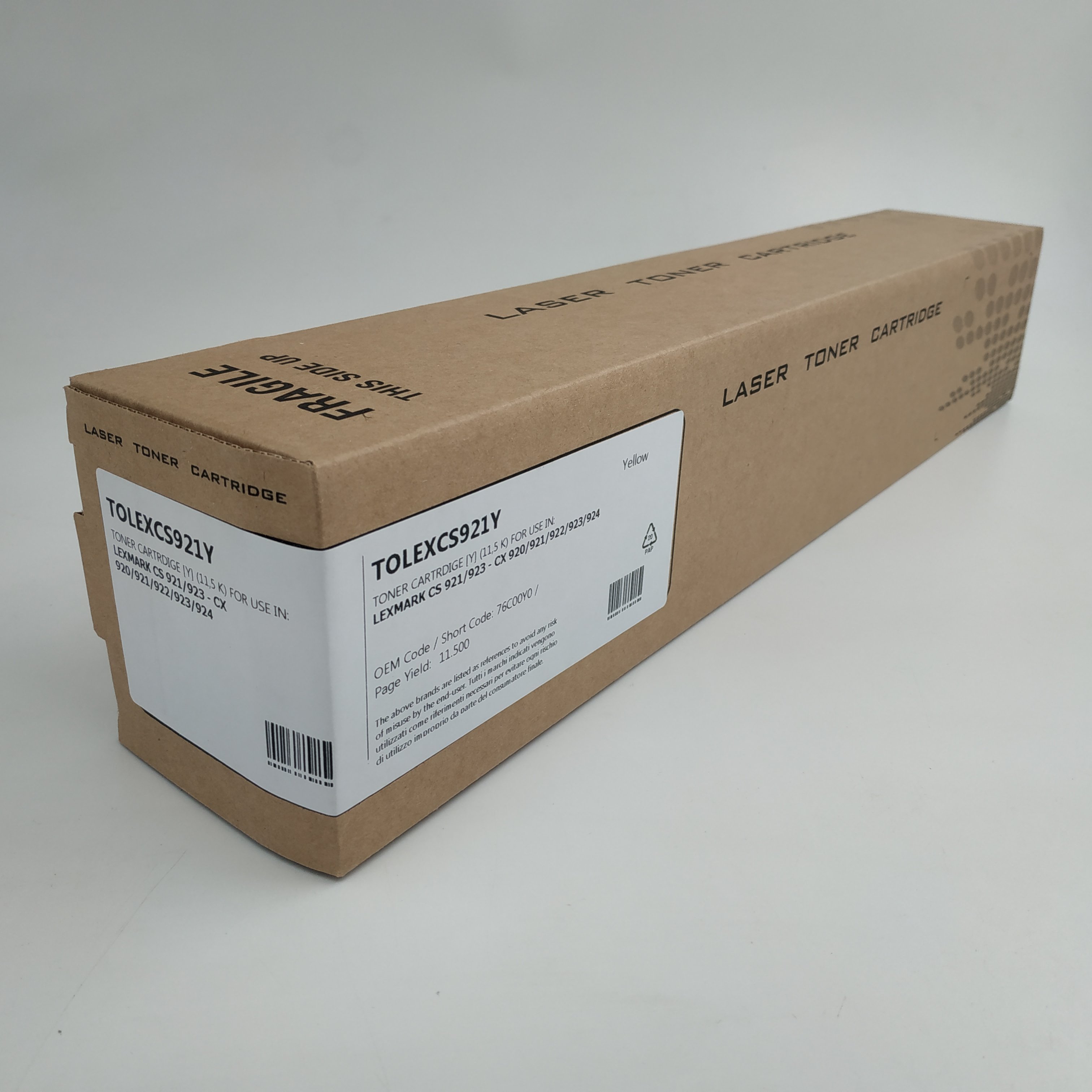 LEXMARK 76C00Y0 COMPATIBLE TONER YELLOW 11,5K FOR USE IN LEXMARK CS921DE/CS923DE/CX920DE/CX921DE/CX922DE/CX923DTE/CX923DXE/CX924DTE/ CX924DXE