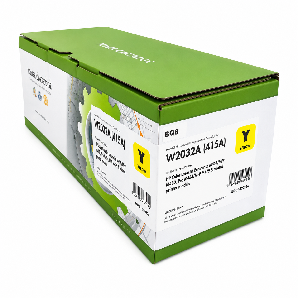 COMPATIBLE W2032A (415A) TONER YELLOW 2,1K FOR USE IN HP COLOR LASERJET PRO M454dn/M454dw/MFP M479dw/MFP M479fdn/MFP M479fdw/MFP M479fnw
