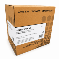 LEXMARK 74C20C0 REMANUFACTURED TONER CYAN 3K FOR USE IN LEXMARK CS720/CS725/CX725